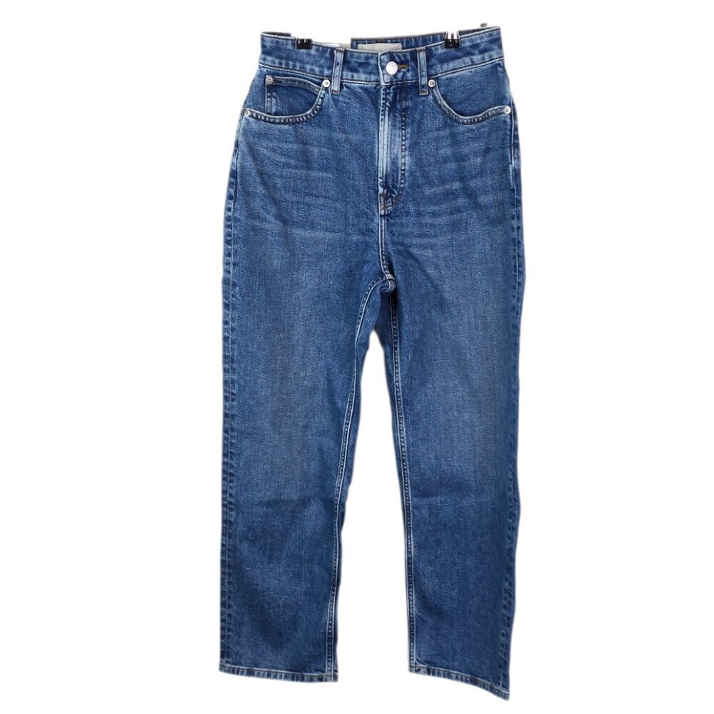 Everlane The Curvy Way High Jean, Mid Indigo, Zip Fly, Straight Leg, Size 27